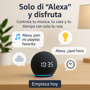 Parlante Inteligente Alexa con reloj