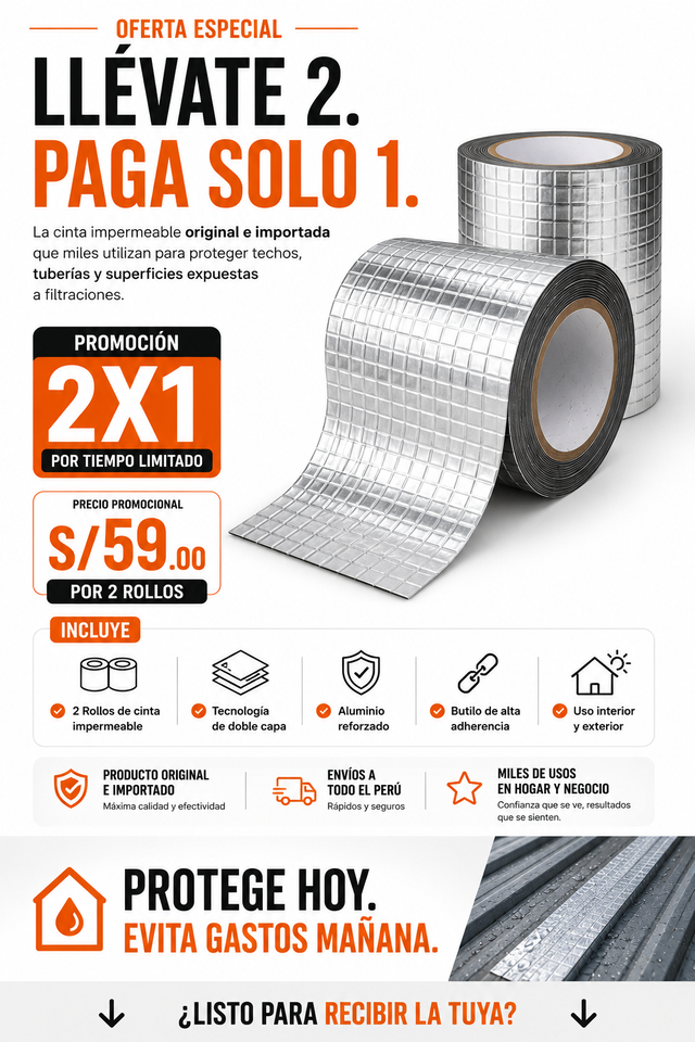 Cinta Impermeable de Butilo Original 2X1