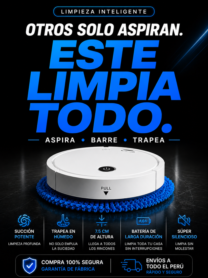 Robot Inteligente 3 en 1 (Barre • Aspira • Trapea)