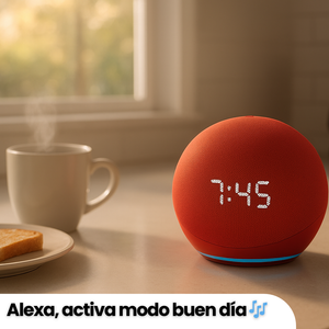 Parlante Inteligente Alexa con reloj