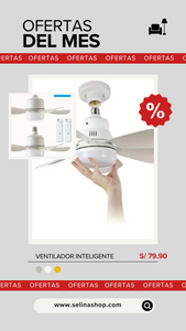 Ventilador Versión 2025+  luz LED + Control 3 en 1