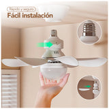 Ventilador futurista con Luz LED + Control Inteligente y apagado automático