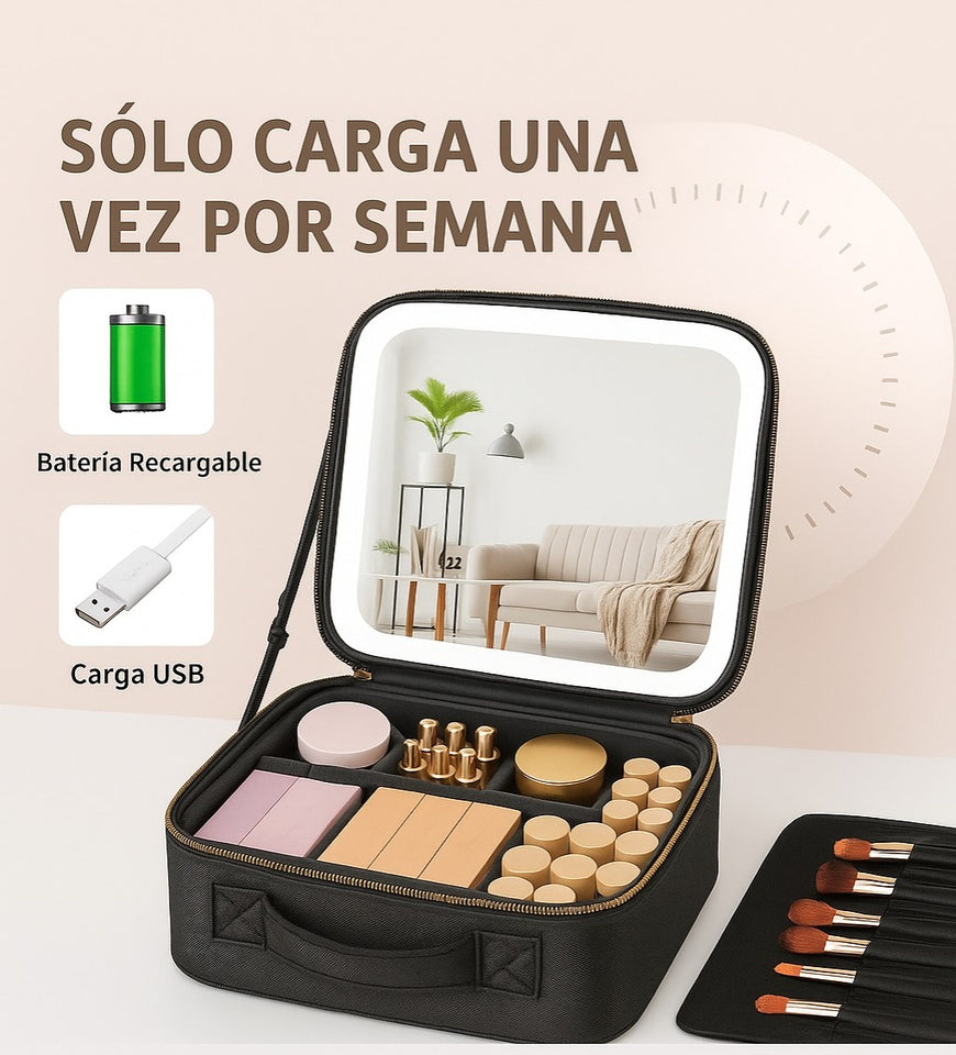 Maleta LED+ Kit de maquillaje (GRATIS Collar Antiestrés)